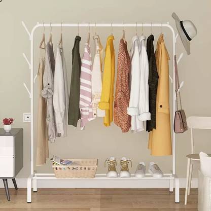 CITRODA 1 Door 2 Shelf Open Coat clothes hanger stand PP Carbon Steel PP Collapsible Wardrobe