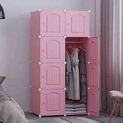 SEASONS 8-Door 8-Shelf Plastic kids Collapsible Cupboard PC Collapsible Wardrobe
