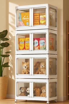 Evrum 1-Shelf Plastic Collapsible Cupboard PC Collapsible Wardrobe