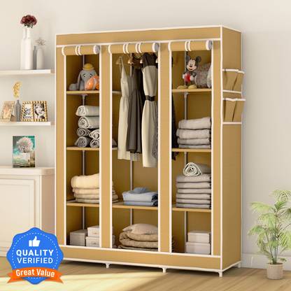 Flipkart Perfect Homes Studio 3 Door 10 Shelf PP Collapsible Wardrobe