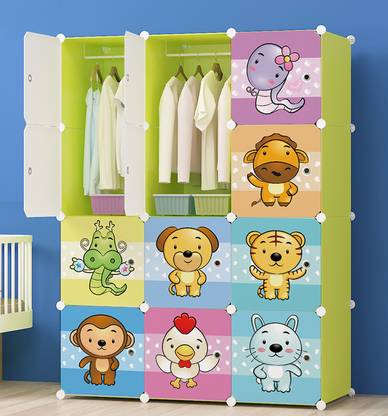 Sasimo 12-Door 12-Shelf Plastic kids Collapsible Cupboard PC Collapsible Wardrobe