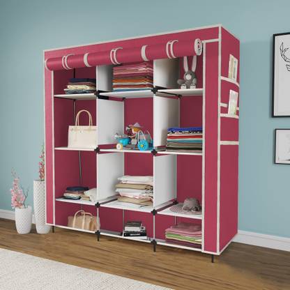 MS MODSTYLE 12 Shelves Collapsible Portable Foldable Wardrobe Storage Organizer for Clothes PP Collapsible Wardrobe