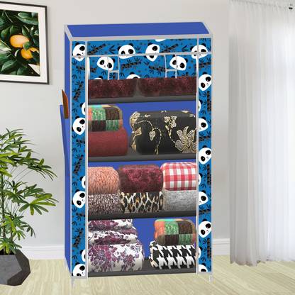 SB07 4 Shelf Digital Printed PP Collapsible Wardrobe