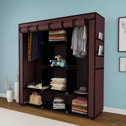 MS MODSTYLE 88330 Plastic Wardrobe PVC Collapsible Wardrobe  (Finish Color - Brown, DIY(Do-It-Yourself))