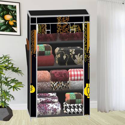 SB07 4 Shelf Digital Printed PP Collapsible Wardrobe
