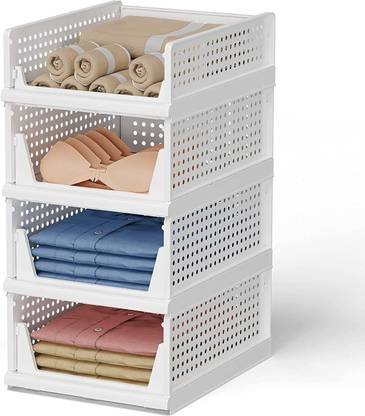 Flipkart Perfect Homes Studio Plastic Wardrobe Organizer for Clothes Storage Cupboard Shelf Almirah Drawer PP Collapsible Wardrobe