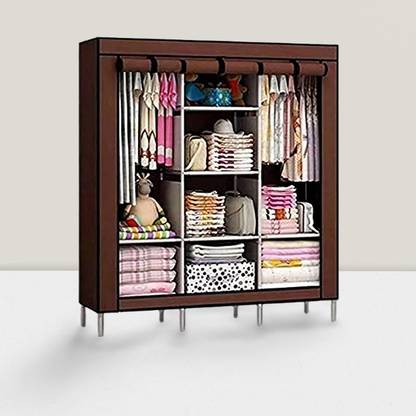 FAAMILY 3 Door Folding Clothe Almirah PP Collapsible Wardrobe
