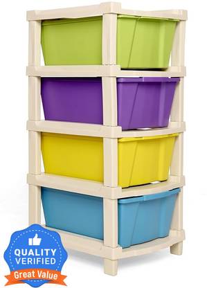 ASHLAS 4XL Plastic Modular Drawer System For Home, Office, Hospital, Parlor, School PP Collapsible Wardrobe