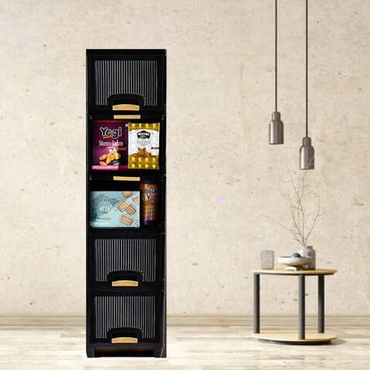 ASHLAS 5 Tier Organizer for Clothes/Kitchen Storage Rack/Modular Wardrobe for Cloth PP PP Collapsible Wardrobe