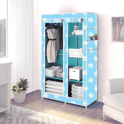 XENABO 6 Layer 2 Door Modern & Fancy Print Carbon Steel Collapsible Wardrobe