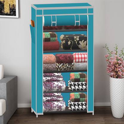 SB07 Unique collapsible wardrobe 5 shelf PP Collapsible Wardrobe