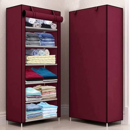 Decent Hut Multipurpose Foldable 6 Layer Wardrobe Shoe Rack, Almirah for Clothes PVC Collapsible Wardrobe