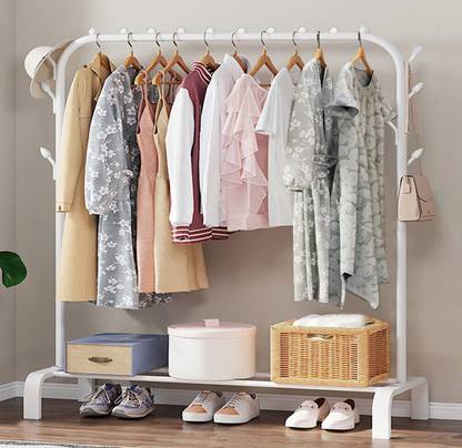 Sasimo 1 Door 2 Shelf Open Coat clothes hanger stand PP PC Collapsible Wardrobe