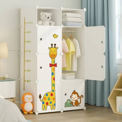 MEVIGO 6-Door 8-Shelf Plastic Collapsible Cupboard PC Collapsible Wardrobe