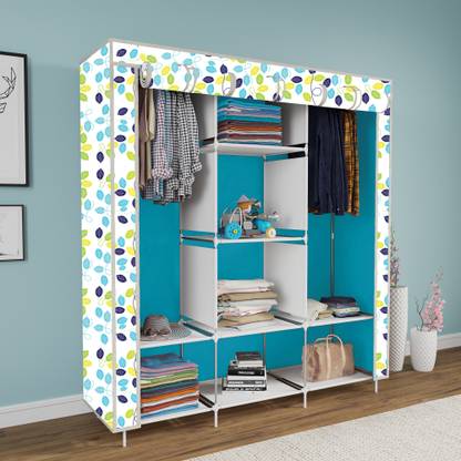 Flipkart Perfect Homes Studio 3 Door Unique 8 Shelf Printed PP Collapsible Wardrobe