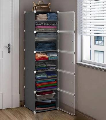 Sasimo 5-Door 10-Shelf Plastic kids Collapsible Cupboard PC Collapsible Wardrobe