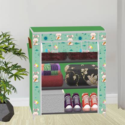 SB07 1 Door 3 Shelf PP Collapsible Wardrobe