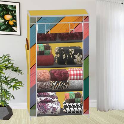 SB07 4 Shelf Digital Printed PP Collapsible Wardrobe