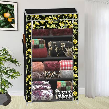 SB07 4 Shelf Digital Printed PP Collapsible Wardrobe