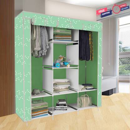 XENABO 3 Door 8 Layer India's 1st Digital Print Carbon Steel Collapsible Wardrobe