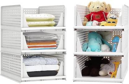 Aditya Polymers Aditya Polymers Wardrobe Organizer Foldable and Stackable- 6 Pcs Pack (large) PP Collapsible Wardrobe