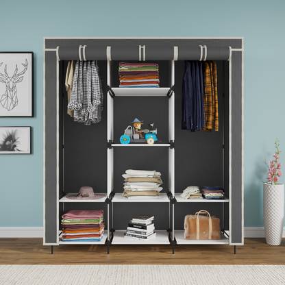 ECO SHOPEE 6+2 Shelves Portable 88130 PP Collapsible Wardrobe