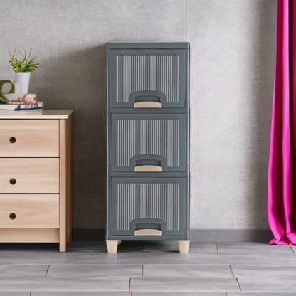 FLASHKITCH Foldable Plastic Cupboard for Storage | Plastic Racks for Clothes | PP Collapsible Wardrobe