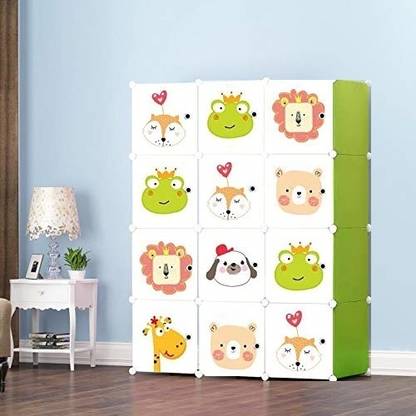 Flipkart Perfect Homes Studio ® 12 Cube Door Multi-Use DIY Storage Cabinet, PP Collapsible Wardrobe