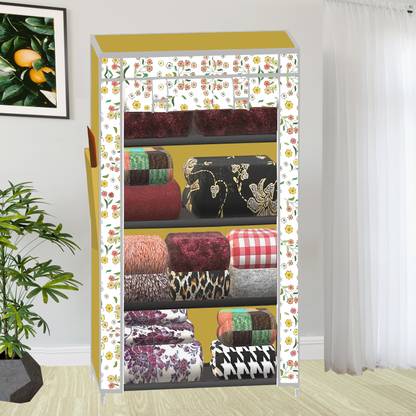 SB07 4 Shelf Digital Printed PP Collapsible Wardrobe