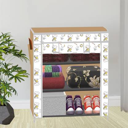 SB07 1 Door 3 Shelf PP Collapsible Wardrobe