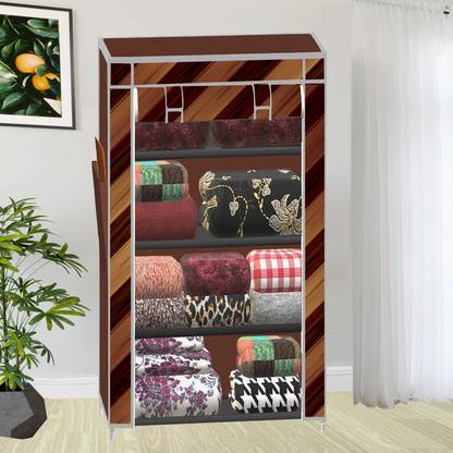 SB07 4 Shelf Digital Printed PP Collapsible Wardrobe