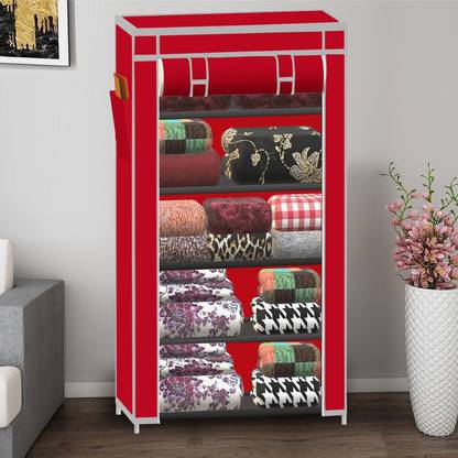 SB07 Unique collapsible wardrobe 5 shelf PP Collapsible Wardrobe