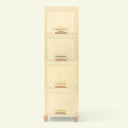 FLASHKITCH Foldable Plastic Cupboard for Storage | Plastic Racks for Clothes | PP Collapsible Wardrobe