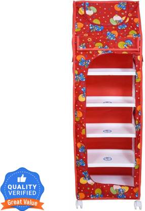 DIEKUCHE 1 Door 6 Shelf Open Plastic PP Collapsible Wardrobe