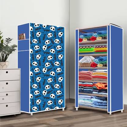 wrt 6 Shelf Before Christmas Printed PVC Collapsible Wardrobe