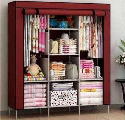 vipash 8 SHELVS PORTABLE WARDROBE FOR HOME PVC Collapsible Wardrobe