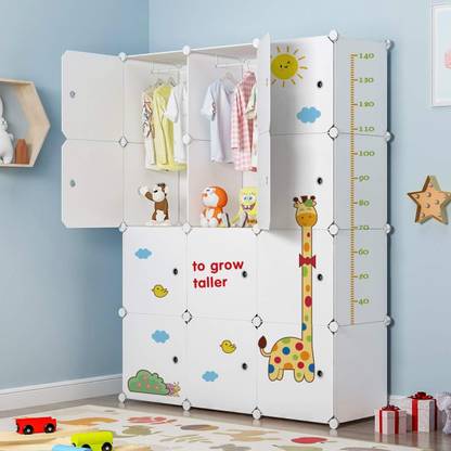 MEVIGO 12-Door 12-Shelf Plastic Collapsible Cupboard PC Collapsible Wardrobe
