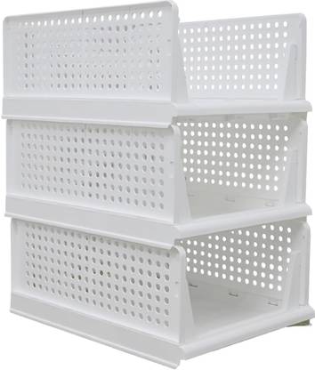 Aditya Polymers Wardrobe Organizer Foldable and Stackable- 3 Pcs Pack (large) PP Collapsible Wardrobe