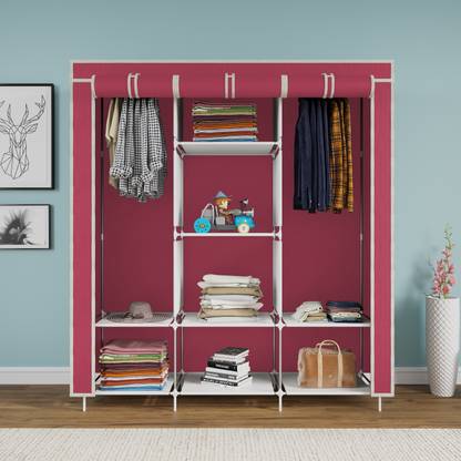 CONTINENTAL 6+2 Shelves 3 door 88130 Portable PP Collapsible Wardrobe
