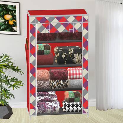 SB07 4 Shelf Digital Printed PP Collapsible Wardrobe