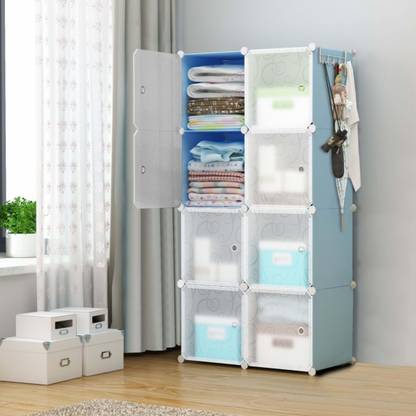 UTILLO 8 DOOR BLUE (T) PP Collapsible Wardrobe