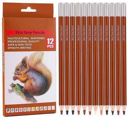 CHROME Skin Colour Pencils For Portrait ,Drawing, Sketching Hexagonal Shaped Color Pencils
