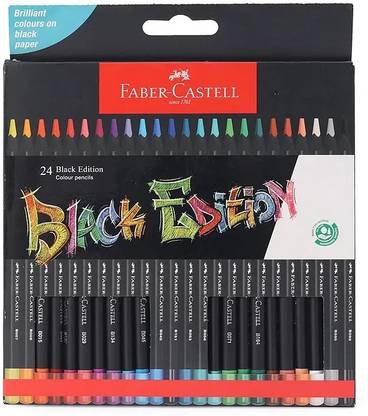 FABER-CASTELL Black Edition Super Soft Core Lead, Professional Quality Colored Pencils Triangular Shaped Color Pencils