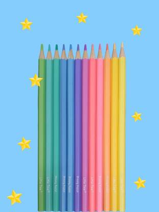 Happysome Pastel Pencil Colour Pack of 12 Triangular Shaped Color Pencils