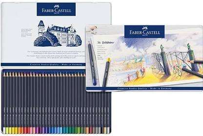 FABER-CASTELL Gold Faber Tin Hexagonal Shaped Color Pencils