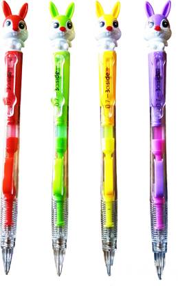 CRAZYGOL Rabbit pencil drawing Multicolor 0.7mm pack of 4 Round Shaped Color Pencils