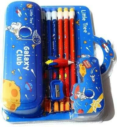 vworld galaxy Pencils kit, Erasers, Sharpener round Shaped Color Pencils