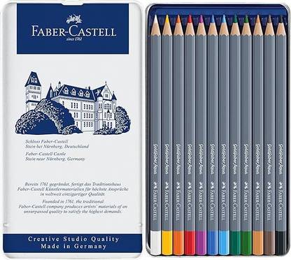 FABER-CASTELL Gold Faber Aqua Tin Hexagonal Shaped Color Pencils