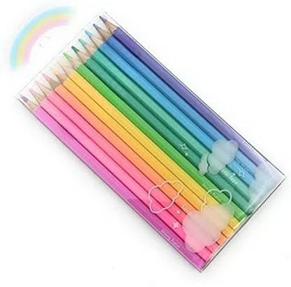 Leftright Pastel Colour Pencil For Kids 12 pic Hexagonal Shaped Color Pencils