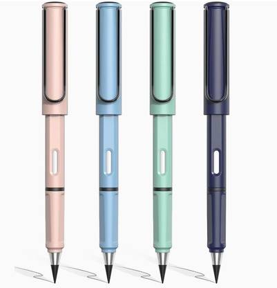 CRAZYGOL Reusable Erasable Metal Writing Pencil Graphite Round Shaped Pencil